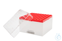 2D Cryo-Box, PC, rot, für 81 x 5 ml Röhrchen, BxHxT:132x94x132mm, VE= 1,...