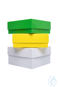 Cryobox Karton, gelb, wasserfeste Kunststoffbeschichtung,133x133x50 mm, VE=1,...