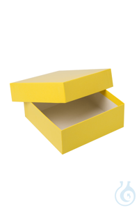 Cryobox Karton. gelb. wasserfeste Kunststoffbeschichtung.136x136x50 mm. VE=1....