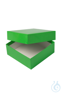 Cryobox Karton, grün, wasserfeste Kunststoffbeschichtung,133x133x50 mm, VE=1,...