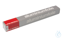 Aluminiumfolie. 10 m x 45 cm (LxB). 15 µm Stärke. Karton-Kleindispenser....