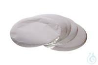 Aluminium-Rundscheiben. Stärke 30 µm. Ø 29 mm. mit Seidenpapierzwischenlage....