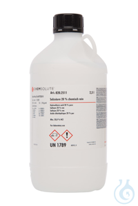 Salzsäure chem. rein (min. 20 % HCl)  VE=2.5 l Salzsäure chem. rein (min. 20...