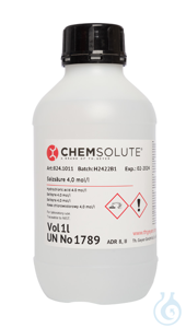 Salzsäure 4 mol/l (4.0 N) zertifiziert nach ISO  17025  VE=1 l Salzsäure 4...