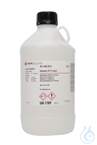 Salzsäure reinst (min. 25.0 %)  VE=2.5 l Salzsäure reinst (min. 25.0 %)...