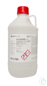 Salzsäure z. A.. gemäß FCC. E507 (36.0 - 37.0 %  w/w)  VE=2.5 l Salzsäure z....