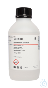 Schwefelsäure 72 % w/w (1176 g/l)  VE=1 l Schwefelsäure 72 % w/w (1176 g/l)...