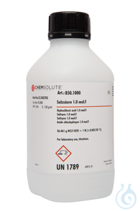 Salzsäure 1.0 mol/l (1.0 N)  VE=1 l Salzsäure 1.0 mol/l (1.0 N)  VE=1 l