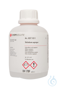 Salzsäure superpur zur Spurenanalyse (34.0 37.0 % w/w)  VE=1 l Salzsäure...
