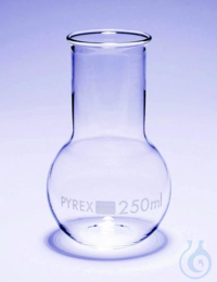 Rundkolben 250ml. Weithals Flachboden. Pyrex®. VE=10  VE=10 Stück Rundkolben...