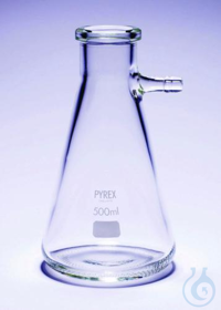 Filterkolben 500ml. Typ Büchner gerader Seitenarm. Pyrex® VE=10  VE=10 Stück...