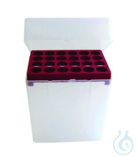 Box mit Schaniergelenkdeckel. leer für 24 Makrospitzen 10 ml autoklavierbar....