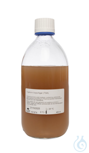 CASO-Agar (TSA). gebrauchsfertiges Nährmedium. steril. Flaschen. Fester...