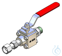 Kugelhahn M24x1,5 Körper 3tlg., DN15 Werkstoff 1.4404 Dichtung PTFE, voll gekammert Schaltwelle...