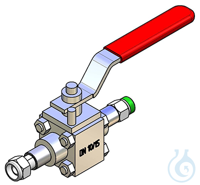 Kugelhahn kpl M16x1 Körper 3tlg., DN10 Werkstoff 1.4404 Dichtung PTFE, voll gekammert Schaltwelle...