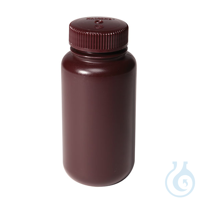 Nalgene&reg; Wide-Mouth Level 1 Certified Amber Bottle, Round, Not Preserved 1 L,...