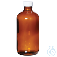 Boston Round Glass Bottle, Amber, Level 1, 500 mL; 12/CS Boston Round Glass...