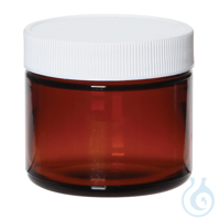 Straight-Side Glass Jar, Level 1, Amber, 60 mL; 24/CS Straight-Side Glass...