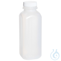 Pre-Cleaned Juice-Style Square Bottle, HDPE, Level 1, HCl Rinse, 250 mL;...