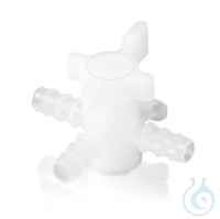 3-Wegeventil, PVDF, für Ø 5-7 mm | 1 St. Rotilabo®-3-Wegeventil, PVDF,, für Schlauch-ID 5-7 mm...
