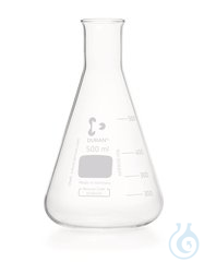 Erlenmeyer Kolben Enghals 500ml 10ST Enghals-Erlenmeyerkolben, DURAN®, Teilung, 500 ml, ISO 1773...