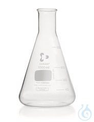 Erlenmeyer Kolben Enghals 1000ml 1ST Enghals-Erlenmeyerkolben, DURAN®, Teilung, 1000 ml, ISO 1773...