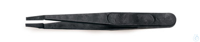 Kunststoff-Pinzetten | 3ST Kunststoff-Pinzetten, flache Spitzen, Delrin, schwarz, Breite 3,0 mm,...