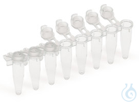 PCR-Reaktionsstreifen | 125st. PCR-Reaktionsstreifen, PP, farblos, Deckel flach, 0,2 ml  Inhalt:...