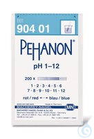 Indikatorpapier Pehanon pH 1-12, 200ST Indikatorpapiere PEHANON®, mit aufgedruckter pH Skala, pH...