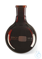 Rundkolben, Braunglas, 500 ml | 1ST Rundkolben, DURAN®, Braunglas, 500 ml, NS 29/32  Inhalt: 1 Stück