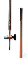 Büretten, Klasse B, Braunglas, 2ST Büretten, Klasse B, gerader Glashahn, DURAN®, Braunglas, weiß...