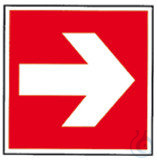 Brandschutzschild Richtungspfeil Brandschutzzeichen, Richtungspfeil, 200 x 200 mm  Inhalt: 1 Stück