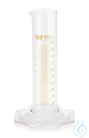 Meßzylinder Niedere Form 500 ml 2ST Messzylinder, Kl. B, Glas, niedrig, braun graduiert, Teilung...