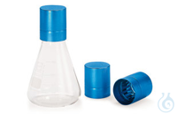 Erlenmeyer-Cap-Kappen Blau 10ST Erlenmeyer-CAP-Kappen, für Gläser 37/39, blau, für Kolben mit...