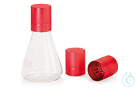 Erlenmeyer-Cap-Kappen Rot 10ST Erlenmeyer-CAP-Kappen, für Gläser 37/39, rot, für Kolben mit...