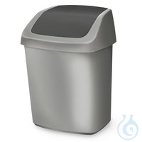 Abfallsammler 50 L silber/anthrazit Sekuroka®-Abfalleimer, PP, silber/anthrazit, mit...