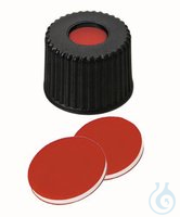 Rotilabo Schraubkappen ND8, mit Septum 100 St Schraubkappen mit Bohrung, PP, ND8, Septum...