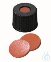 Rotilabo Schraubkappen ND8, mit Septum 100 St Schraubkappen mit Bohrung, PP, ND8, Septum...