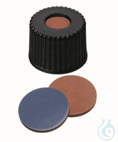 Rotilabo Schraubkappen ND8, mit Septum 100 St Schraubkappen mit Bohrung, PP, ND8, Septum...