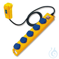 IP54-Steckdosenblock, 5fach | 1 St. IP 54-Steckdosenblock 5-fach, 45°C Anordung, L 480 x B 80 x H...