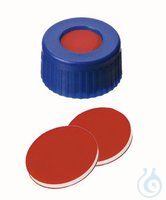 Rotilabo Schraubkappen ND9, mit Septum | 100 St Schraubkappen mit Bohrung, PP, ND9, Septum...