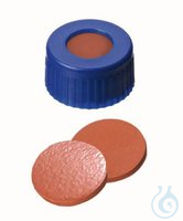 Rotilabo Schraubkappen ND9, mit Septum | 100 St Schraubkappen mit Bohrung, PP, ND9, Septum...