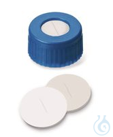 Rotilabo Schraubkappen ND9, mit Septum | 100 St UltraB. Schraubkappen m. Bohrg, PP, ND9, Septum...