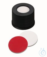Rotilabo-Schraubkappen ND10, 100 St. Schraubkappen mit Bohrung, PP, ND10, Septum Silikon/PTFE...