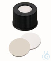 Rotilabo-Schraubkappen ND10, 100 St. Schraubkappen mit Bohrung, PP, ND10, Septum Silikon/PTFE,...
