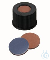Rotilabo Schraubkappen für ND13, 100 St. Schraubkappen m. Bohrung, PP, ND13, Septum Butyl/PTFE,...