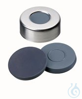 Bördelkappen m. Bohrung für ND20 100 St. Bördelkappen m. Bohrung, Alu, ND20, Septum Butyl/PTFE,...