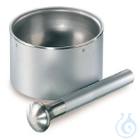 Mörser mit Pistill, Edelstahl, d=135 mm 1 St. Mörser mit Pistill, Edelstahl 18/10, Vol. 330 ml, Ø...