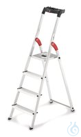 Sicherheitsleiter mit Stahl-Plattform | 1 St Sicherheitsleiter mit Stahl-Plattform, bis 150 kg, 4...