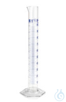 Messzylinder aus DURAN 250 ml | 2ST Messzylinder Klasse A, blau graduiert, DURAN®, hohe Form,...